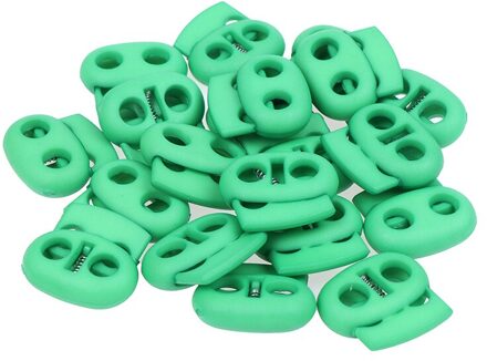 20Pcs Mixed Kleurrijke 5Mm Gat Plastic Stopper Cord Lock Bean Toggle Clip Kleding Schoenveter Sportkleding Cord Lanyard Accessoires groen
