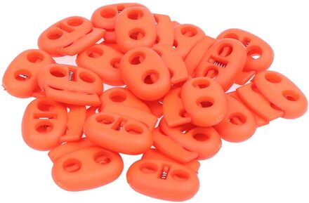 20Pcs Mixed Kleurrijke 5Mm Gat Plastic Stopper Cord Lock Bean Toggle Clip Kleding Schoenveter Sportkleding Cord Lanyard Accessoires oranje