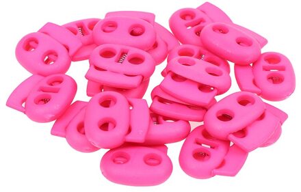 20Pcs Mixed Kleurrijke 5Mm Gat Plastic Stopper Cord Lock Bean Toggle Clip Kleding Schoenveter Sportkleding Cord Lanyard Accessoires roze