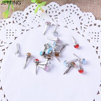 20PCs Mixed Rhinestone Ronde Brads Scrapbooking Versiering Fastener Brads Metalen Ambachten Decoratie