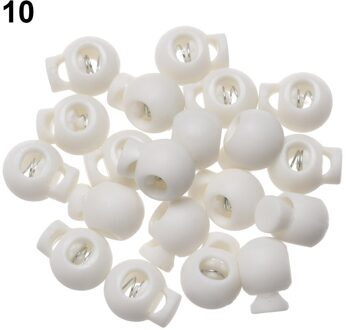20Pcs Multi-Kleuren 6Mm Gat Plastic Stopper Cord Lock Bean Toggle Clip Kleding Schoenveter Sportkleding Diy Ambachten naaien Accessoires 10