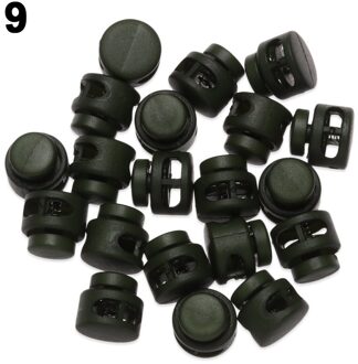 20Pcs Multi Kleuren Plastic Paracord Cord Lock Klem 2 Hole Toggle Clip Stopper Schoenveter Cord Buckles Bag Onderdelen Accessoires 9