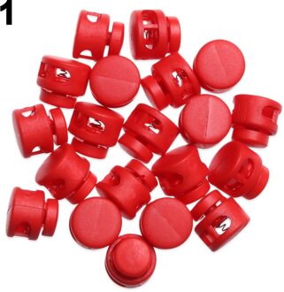 20Pcs Multi-Kleuren Plastic Stopper Cord Lock 6Mm Dubbele Gat Bean Toggle Clip Diy Kleding Schoenveter Sportkleding accessoires 1