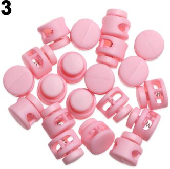 20Pcs Multi-Kleuren Plastic Stopper Cord Lock 6Mm Dubbele Gat Bean Toggle Clip Diy Kleding Schoenveter Sportkleding accessoires 3