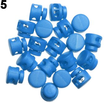 20Pcs Multi-Kleuren Plastic Stopper Cord Lock 6Mm Dubbele Gat Bean Toggle Clip Diy Kleding Schoenveter Sportkleding accessoires 5