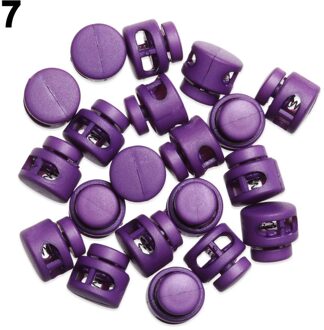 20Pcs Multi-Kleuren Plastic Stopper Cord Lock 6Mm Dubbele Gat Bean Toggle Clip Diy Kleding Schoenveter Sportkleding accessoires 7