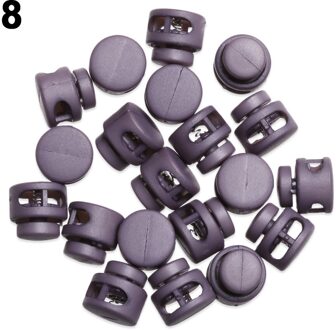 20Pcs Multi-Kleuren Plastic Stopper Cord Lock 6Mm Dubbele Gat Bean Toggle Clip Diy Kleding Schoenveter Sportkleding accessoires 8