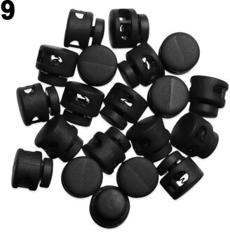 20Pcs Multi-Kleuren Plastic Stopper Cord Lock 6Mm Dubbele Gat Bean Toggle Clip Diy Kleding Schoenveter Sportkleding accessoires 9