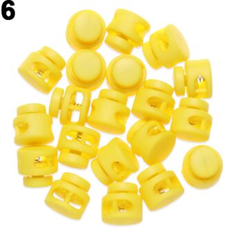 20Pcs Multi-Kleuren Plastic Stopper Cord Lock 6Mm Dubbele Gat Bean Toggle Clip Diy Kleding Schoenveter Sportkleding accessoires