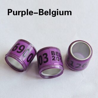 20Pcs Multicolor Duif Voetring Met Woord Oorbellen Duurzaam Vogel Voet Ring Vogel Gereedschap Accessoires Vogel Training Tool paars