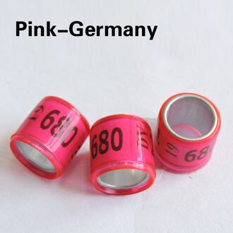 20Pcs Multicolor Duif Voetring Met Woord Oorbellen Duurzaam Vogel Voet Ring Vogel Gereedschap Accessoires Vogel Training Tool roze