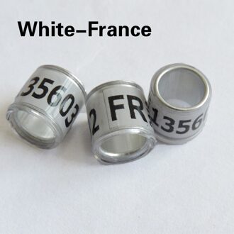 20Pcs Multicolor Duif Voetring Met Woord Oorbellen Duurzaam Vogel Voet Ring Vogel Gereedschap Accessoires Vogel Training Tool wit