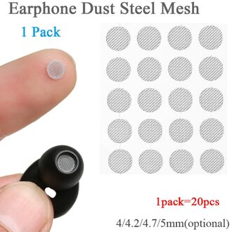 20Pcs Oortelefoon Stofdicht Netwerk Staal Mesh 4Mm 4.2Mm 4.7Mm 5Mm Accessoires Diy 5.0mm