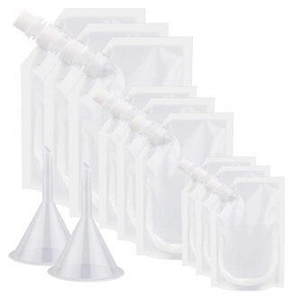 20pcs Plastic Herbruikbare Liquor Pouch Clear Zware Drankjes Kolven Camoufleerbare Drinken Kolven Cruise Zakken Kit met Trechter