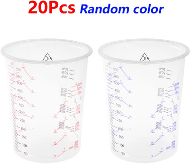 20pcs Plastic Measuring Cups Clear Disposable Paint Mixing Cup 600ML with Measurements for Resin Epoxy Stain Pour Art Paint