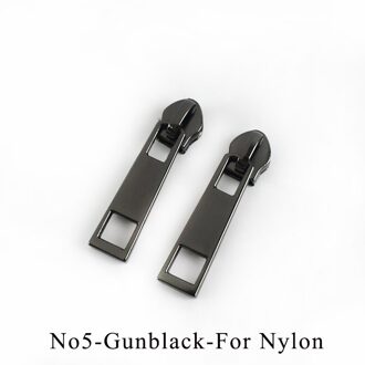 20Pcs Rits Sliders Voor No5 Hars/Metal/Nylon Ritsen Donsjack Pocket Ritsen Hoofd Tas Reparatie Kits diy Naaien Accessoires Gunblack-For Nylon