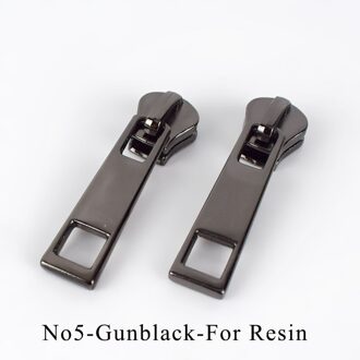 20Pcs Rits Sliders Voor No5 Hars/Metal/Nylon Ritsen Donsjack Pocket Ritsen Hoofd Tas Reparatie Kits diy Naaien Accessoires Gunblack-For Resin