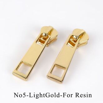 20Pcs Rits Sliders Voor No5 Hars/Metal/Nylon Ritsen Donsjack Pocket Ritsen Hoofd Tas Reparatie Kits diy Naaien Accessoires LightGold-For Resin