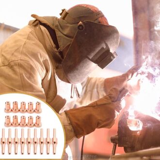 20Pcs Rood Koper Uitgebreide Lange Plasma Cutter Tip Elektroden & Nozzles Kit Mayitr Verbruiksartikelen Voor PT31 A14 21