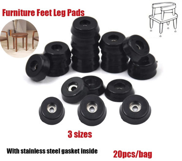 20pcs Rubber Anti Slip Furniture Cabinets Feet Leg Pads Tile Floor Protector Table Chair Tool Home&Living Household Accessories