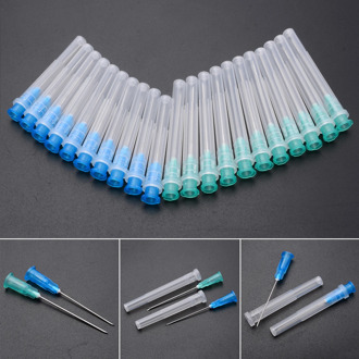 20pcs/set Dispensing Syringes Needles 10pcs 1.25" Blue 23G+10pcs 1.5" 21G Green Injection Needles For Adhesives Glue Gel Tool