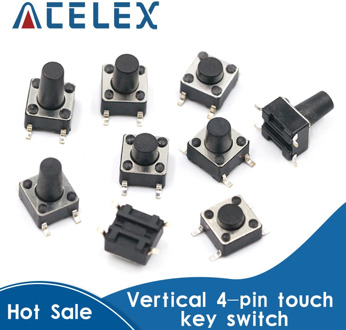 20PCS SMD 4PIN 6x6x4.3/5/6/7/8/9/10 mm Micro Tact Switch 0.5A 50V Push Button Switches 6x6x4.3mm 6x6x5mm 6x6x6mm 6x6x7mm 6x6x8mm