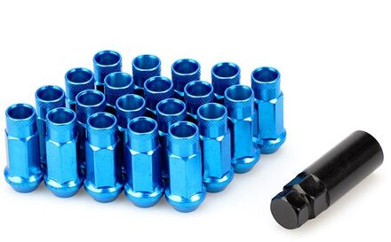 20Pcs Steel Auto Modificatie Wielmoeren Wielmoeren Bouten M12X1.5 M12X12.5 Voor Chevrolet Hyundai Mitsubishi Acura Mazda blauw