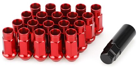 20Pcs Steel Auto Modificatie Wielmoeren Wielmoeren Bouten M12X1.5 M12X12.5 Voor Chevrolet Hyundai Mitsubishi Acura Mazda rood