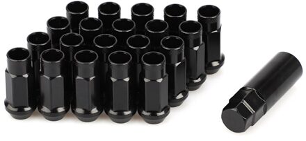 20Pcs Steel Auto Modificatie Wielmoeren Wielmoeren Bouten M12X1.5 M12X12.5 Voor Chevrolet Hyundai Mitsubishi Acura Mazda zwart