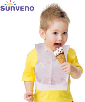 20pcs Sunveno Disposable Baby Bibs Eating Saliva Paper Feeding Scarf  for Feeding Traveling On The Go Waterproof Soft Leakproof