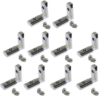 20Pcs T Slot L-Shape Interior Inside Corner Connector Joint Bracket for Aluminum Extrusion Profile 2020 Series Slot 6mm