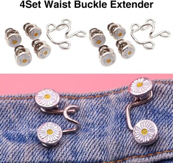 20Pcs Taille Gesp Extender Set Diy Naaien Gereedschap Expansie Verstelbare Jean Knop Broek Duurzaam Herbruikbare Tailleband Rokken Daisy