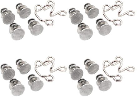 20Pcs Taille Gesp Extender Set Diy Naaien Gereedschap Expansie Verstelbare Jean Knop Broek Duurzaam Herbruikbare Tailleband Rokken zilver