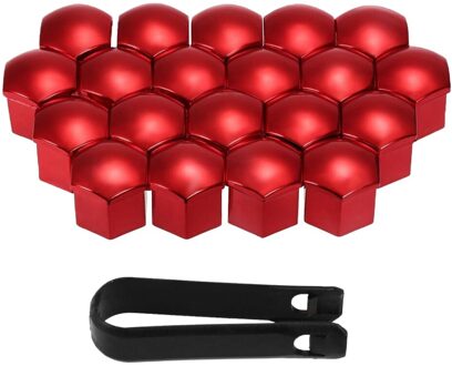 20Pcs Universal 17Mm Wielmoer Covers Lug Moer Caps Schroef Protector rood