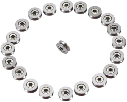20pcs V623ZZ Carbon Steel V Groove Ball Bearing Guide Pulley For Rail Track Linear Motion System 3x12x4mm