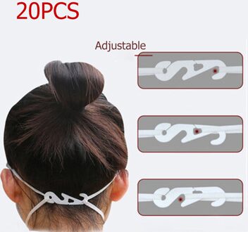 20Pcs Verstelbare Anti-Slip Masker Oor Grips Haak Extension Protector Gesp