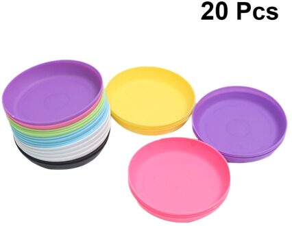 20Pcs Vetplant Pot Schotel Ronde Plastic Lade Bloempot Water Plaat Voor Tuin Balkon (Willekeurige Kleur)