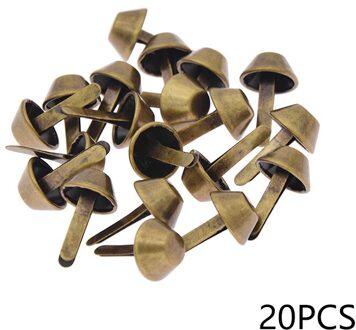 20Pcs Voet Nagels Emmers Hoofden Nail Brads Dubbele Voeten Studs Spike Kegel Handtas Handtas Doos Decoratieve Tack Diy Accessoires Antiek Messing