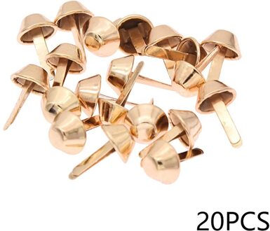 20Pcs Voet Nagels Emmers Hoofden Nail Brads Dubbele Voeten Studs Spike Kegel Handtas Handtas Doos Decoratieve Tack Diy Accessoires Goud