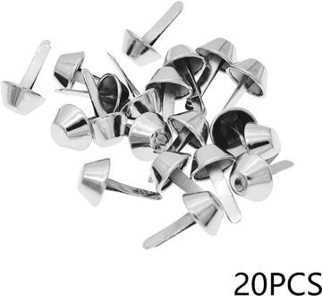 20Pcs Voet Nagels Emmers Hoofden Nail Brads Dubbele Voeten Studs Spike Kegel Handtas Handtas Doos Decoratieve Tack Diy Accessoires zilver