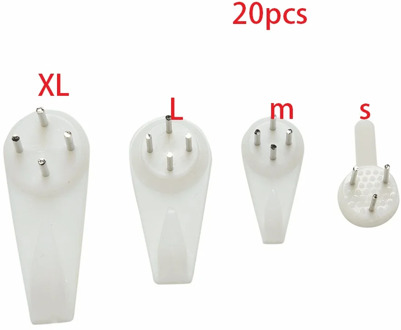 20pcs White Painting Photo Frame Hook Plastic Invisible Wall Hooks Mount Photo Picture Nail Hook Hanger Mirror Hanging Hangers