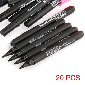 20Pcs Whiteboard Marker Zwarte Pen Droog Veeg Erase Uitwisbare Kantoor Vergadering Leren Briefpapier Jr Deals