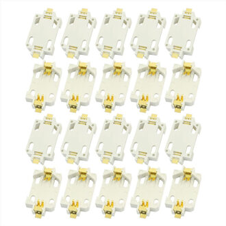 20Pcs Witte Behuizing CR2032 Smd Cell Button Batterij Houder Socket Case