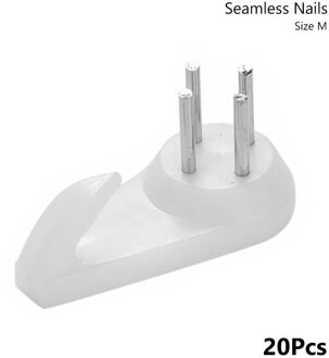 20Pcs Witte Muur Haken Mount Fotolijst Naadloze Nail Schilderen Foto Plastic Invisibl Nail Plastic Opknoping Hanger Home Decor 30x15x5mm 20stk