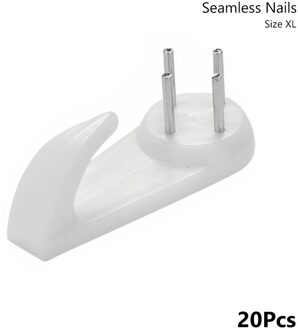 20Pcs Witte Muur Haken Mount Fotolijst Naadloze Nail Schilderen Foto Plastic Invisibl Nail Plastic Opknoping Hanger Home Decor 50x21x10mm 20stk