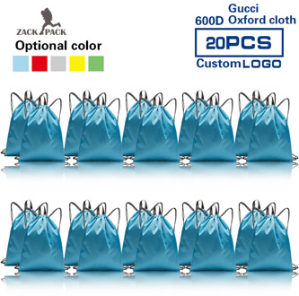 20pcs Zackpack Drawstring Bags Custom Logo Promotional Custom Printed Logo Sports thickening Personalized 600D Oxford wholesale