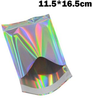 20Pcs Zelfsluitende Aluminiumfolie Zak Platte Herbruikbare Opbergzakken Sieraden Zelfklevende Verpakking Tas Voor Thuis Opbergzakken H-Best 11.5 16.5cm