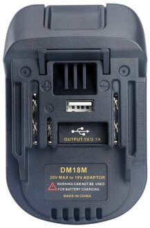 20V Tot 18V Batterij Converter Adapter DM18M Voor Dewalt Voor Mikwaukee Om Li-Ion Lader Voor Makita BL1830 BL1850 batterijen
