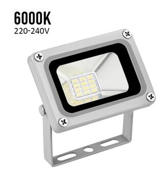 20W 12LED Schijnwerper 220-240V 6000K Outdoor Zoeklicht Spotlight Tuin Licht Straat Licht Landschap Verlichting zilver Zwart B