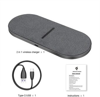 20W Dubbele Qi Draadloze Oplader Pad Voor Iphone 11 Xs Xr X 8 Airpods Pro Dual Snelle Opladen Dock station Voor Samsung S10 S20 Knoppen Type2 kleding stof stijl